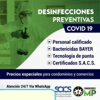 Desinfección contra covit19 y fumigación contra plagas